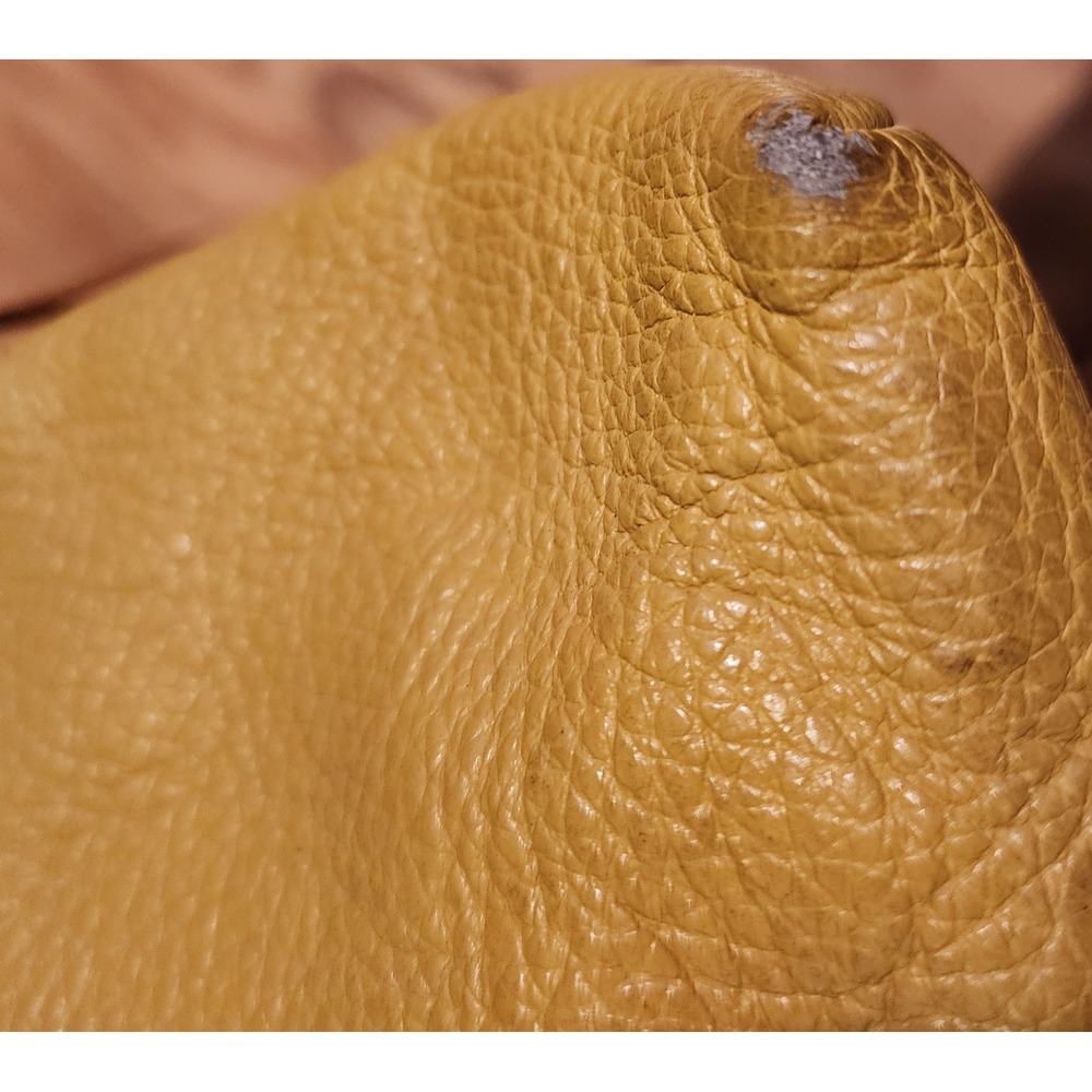 Valentina Leather Crossbody Bag Italian Designer Mustard Yellow Purse - Picture 8 of 9